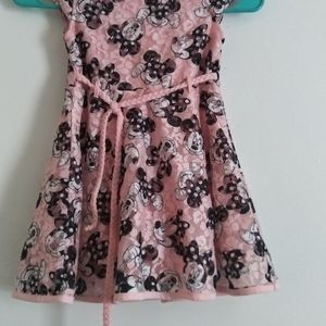 Minnie mouse pink, black, white.